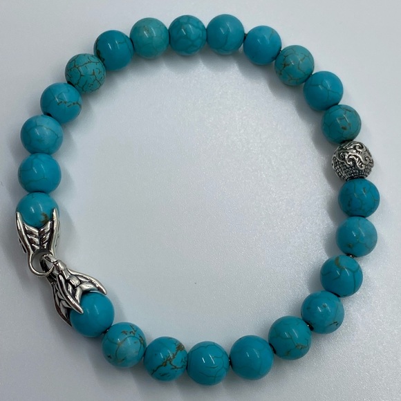 DAVID YURMAN Men's Spiritual Bead Bracelet Turquoise with wave silver Be… - Picture 7 of 9